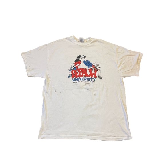 Vintage Rare Depauw University Mash n Dash Funny Tee Shirt - Picture 1 of 4